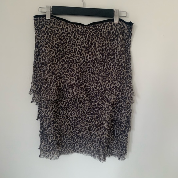 Marccain leopard print tiered silk skirt - Picture 1 of 6